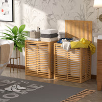 Collapsible bamboo hamper