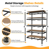 Metal storage shelf with mdf boards
