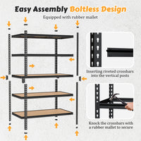 Easy assembly heavy-duty shelving
