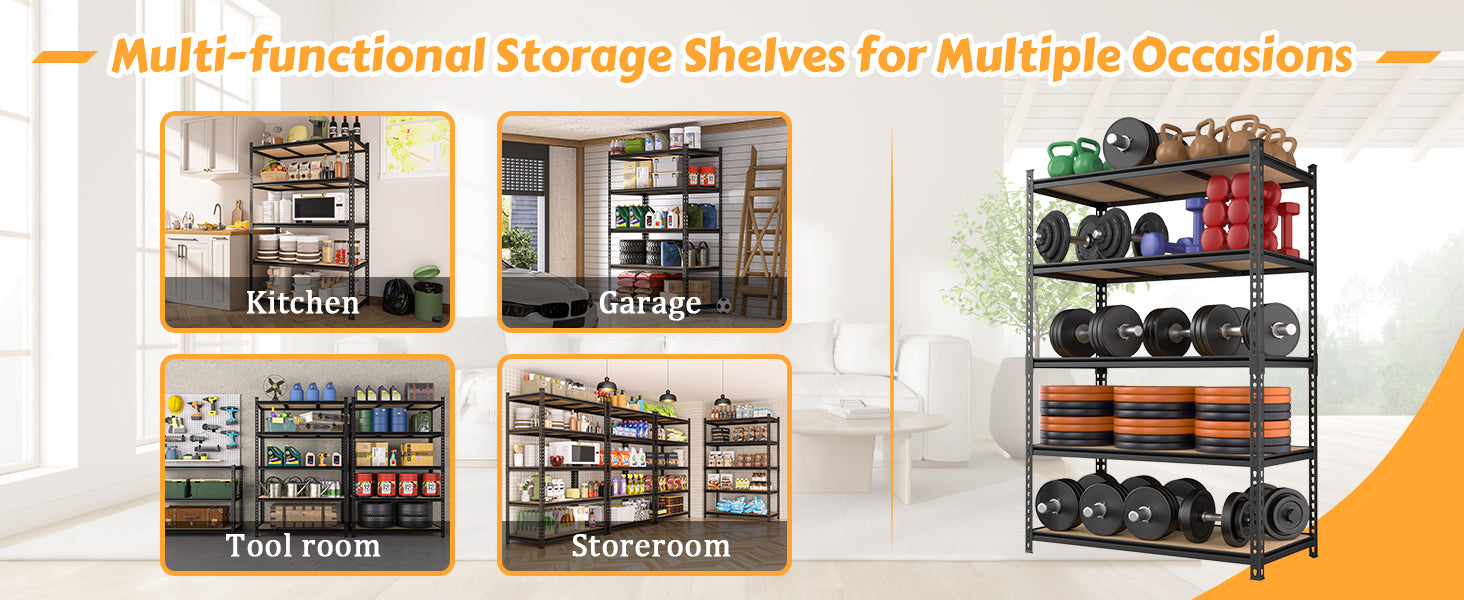 Multi-functional storage shelves for multiple occasions