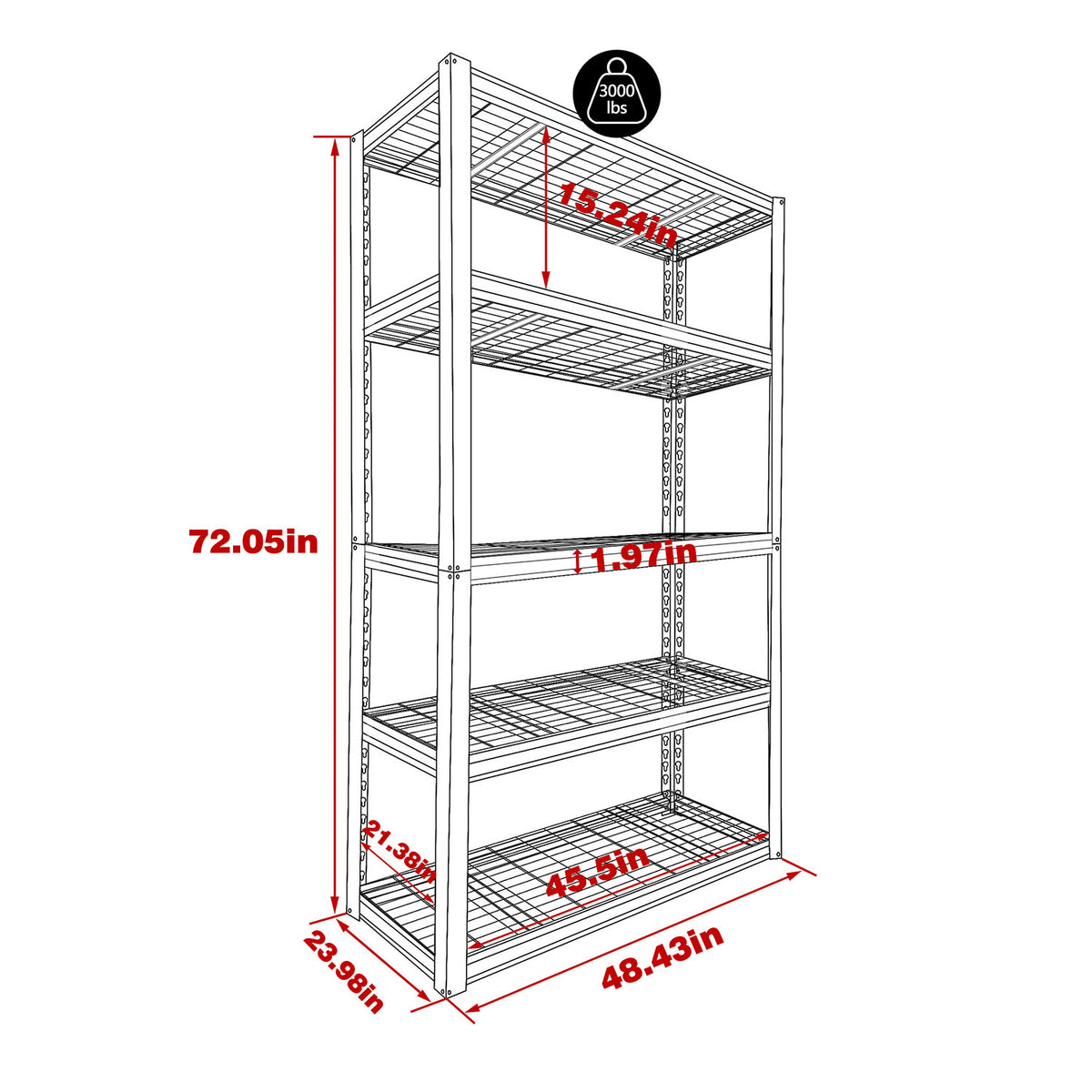 5-Tier Storage Shelves
