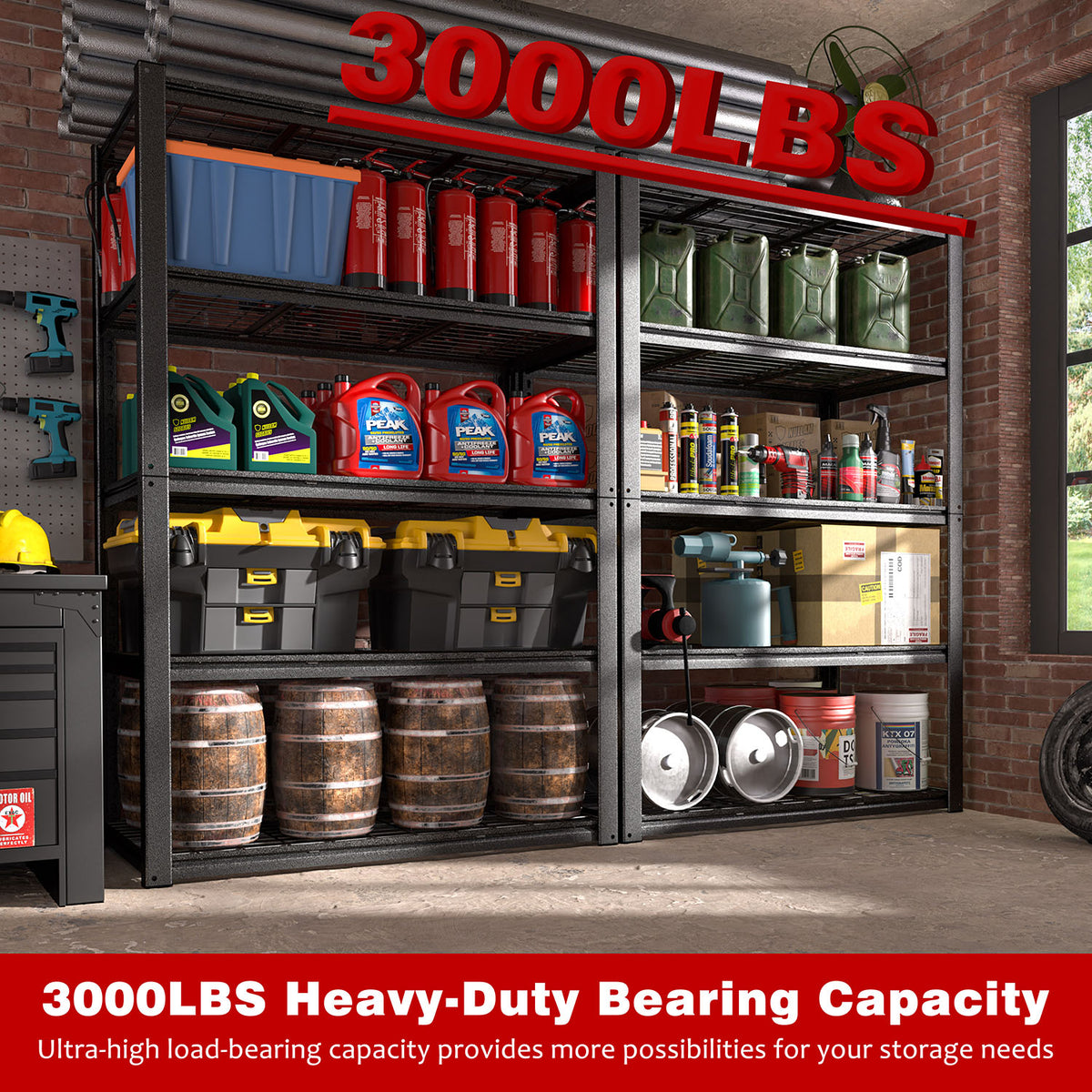 Industrial Steel Shelving Weight Capacity 3000lbs