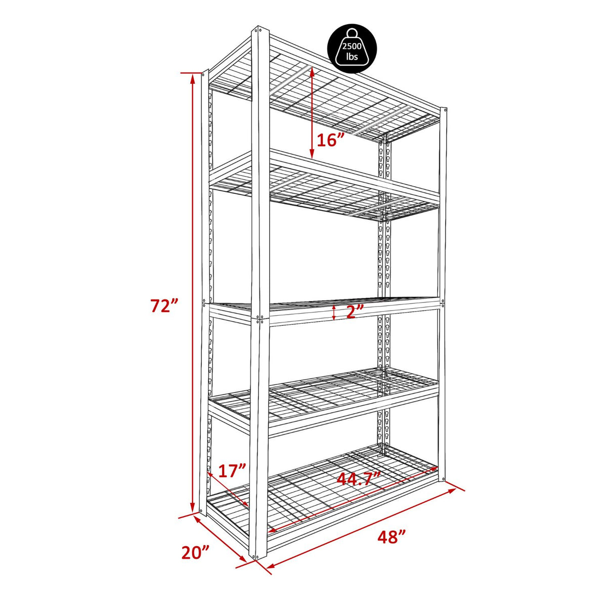 Heavy Duty Wire Rack, Black