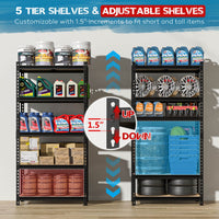 Customizable 5 tier shelves