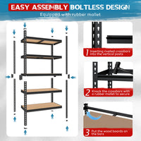 Easy assembly metal garage shelf
