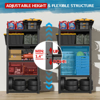 Veikous 5-Tier Heavy Duty Wire Rack, Industrial Steel Shelving for Storage, Black