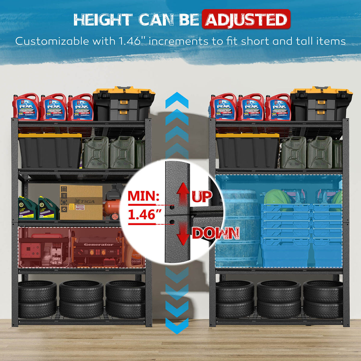 5 tier metal shelving