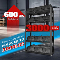 Veikous 5-Tier Heavy Duty Wire Rack, Industrial Steel Shelving for Storage, Black