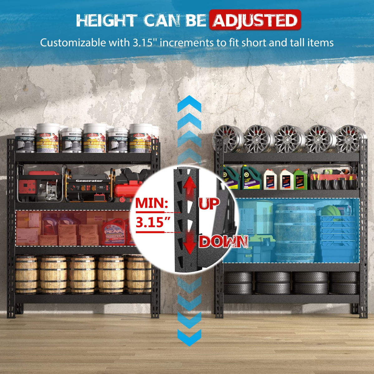 Adjustable storage rack