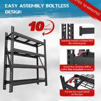 Easy assembly boltless shelving