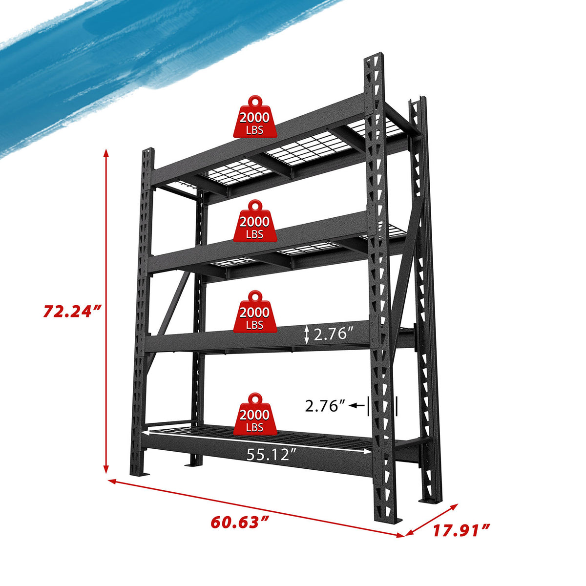 72.72 x 60.63 storage rack shelf