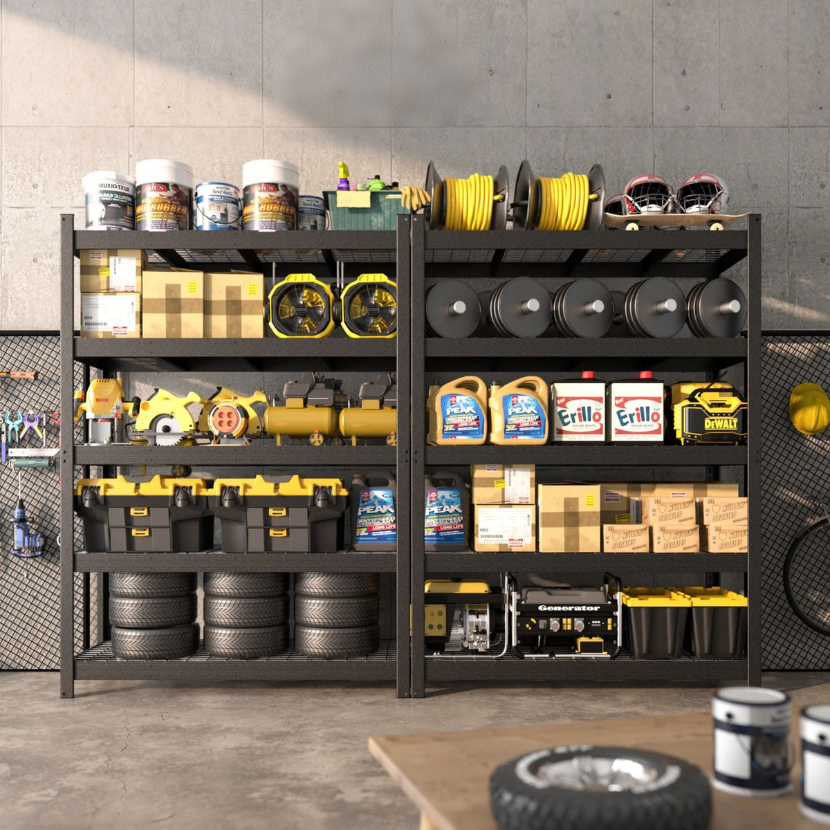 Veikous Metal Storage Rack, Black