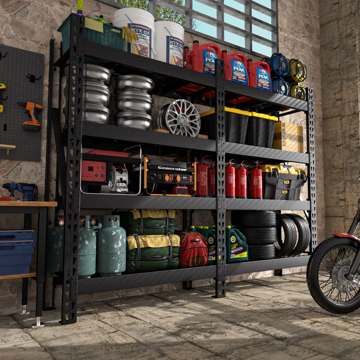 Heavy Duty Garage Shelving Unit, Black