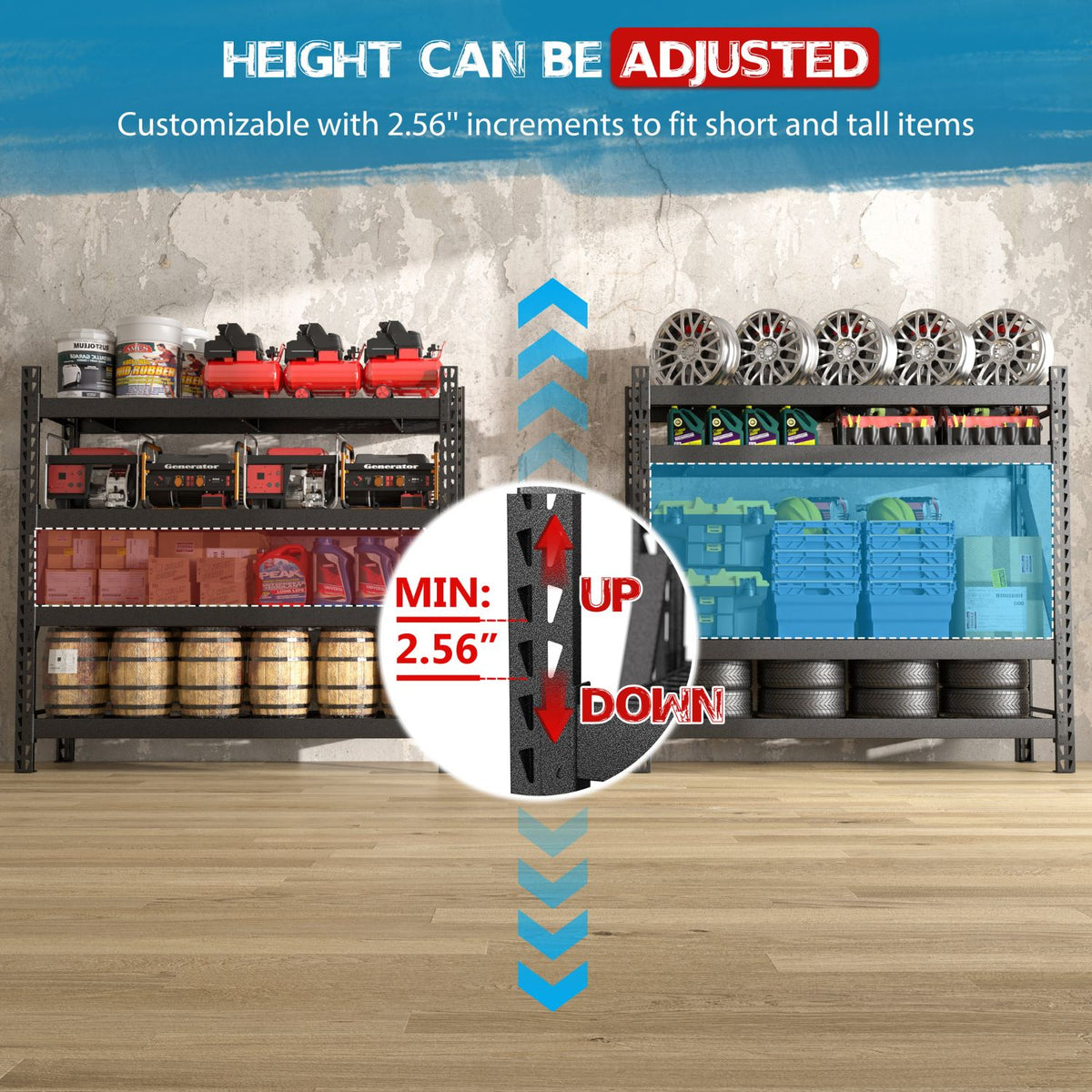 Veikous Stable Storage Shelves, Adjustable for Flexibility 