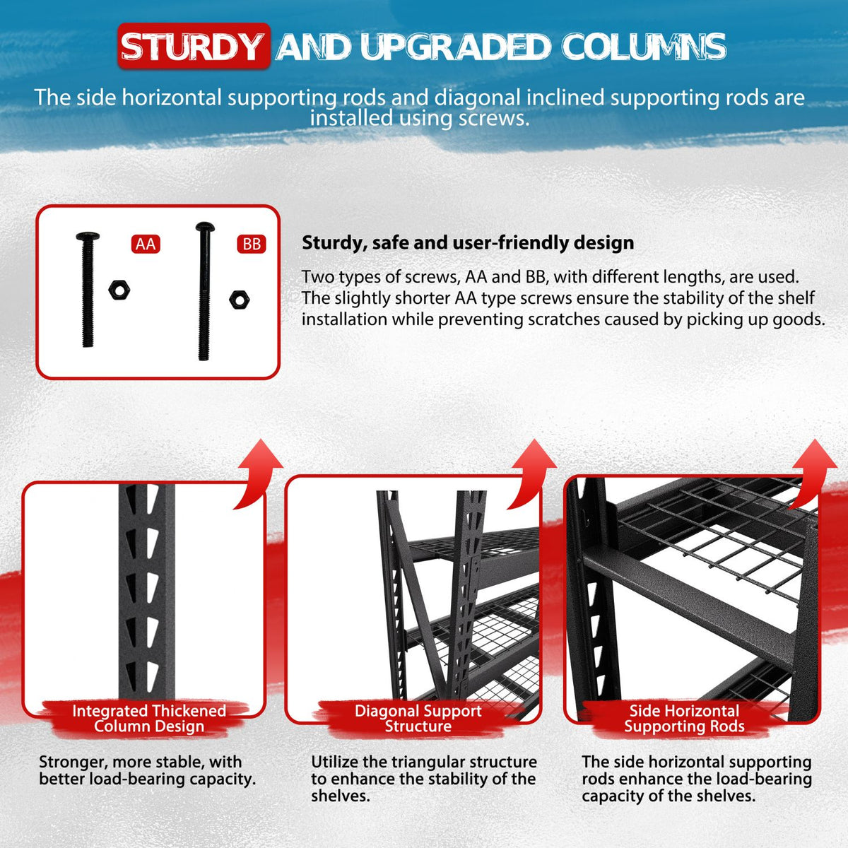 Sturdy Storage Shelves from Veikous，User-Friendly