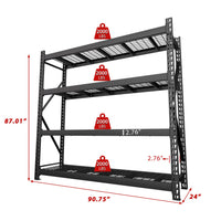 90.75" Wx24" Dx87.01" H Metal Shelving Unit for Heavy Items