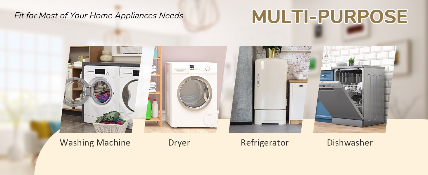 Our washer dryer pedestal is compatible with washing machine, dryer, refrigerator, and dishwasher