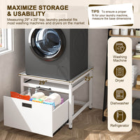 This Washer Stand Has Large Storage Drawer