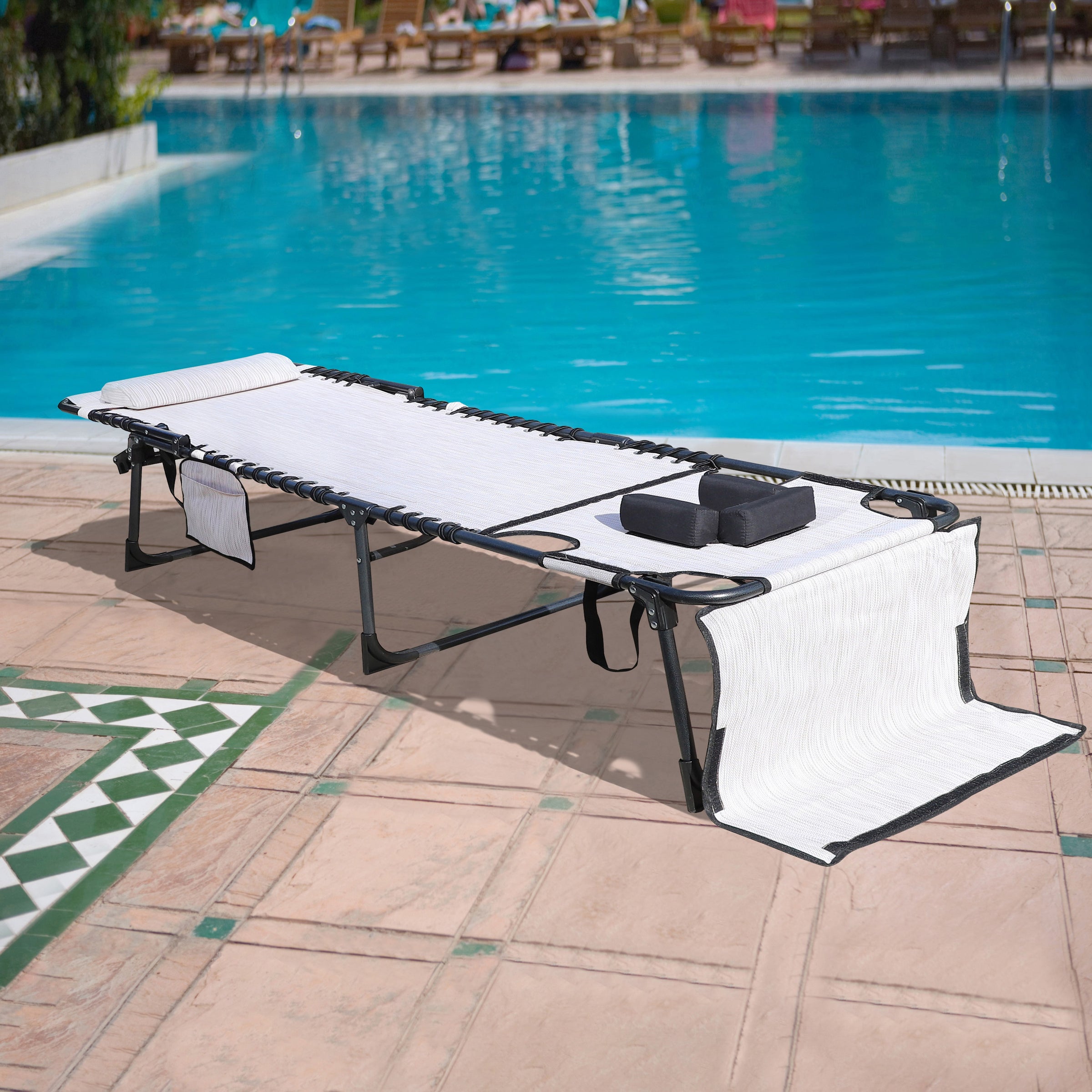 VEIKOUS Folding Beach Lounge Chair Chaise Lounge for Outdoor Veikous