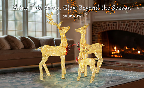 Outdoor Christmas Decoration Deer Family Set