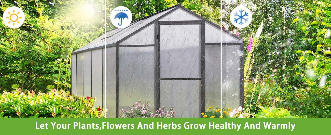 A weatherproof and sturdy aluminum greenhouse