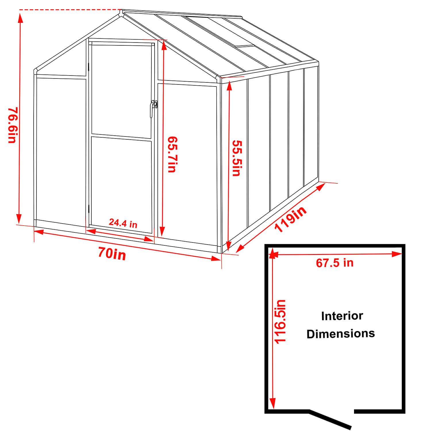 VEIKOUS Polycarbonate Greenhouse, Aluminium Greenhouse Kit – Veikous