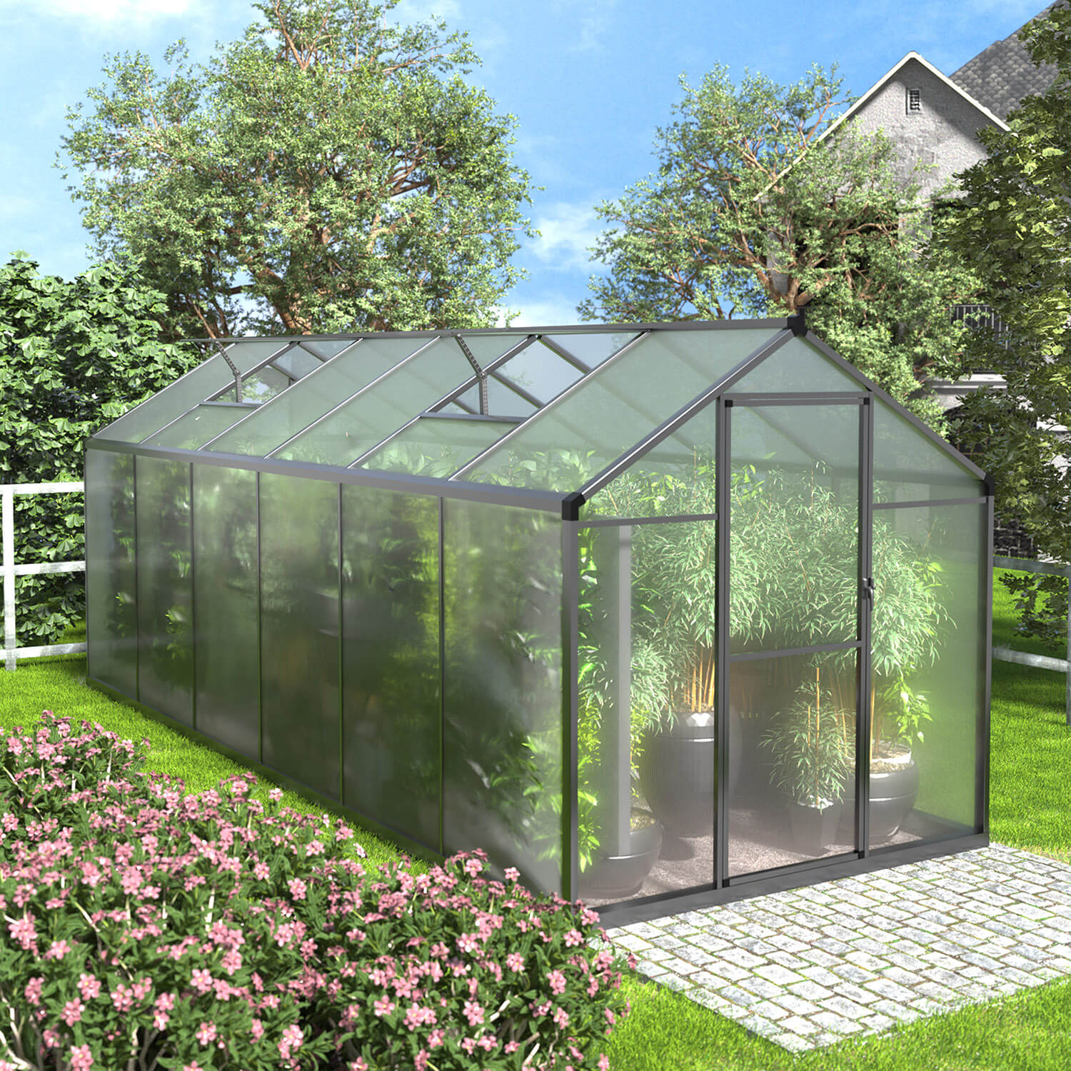 VEIKOUS Polycarbonate Greenhouse, Aluminium Greenhouse Kit – Veikous