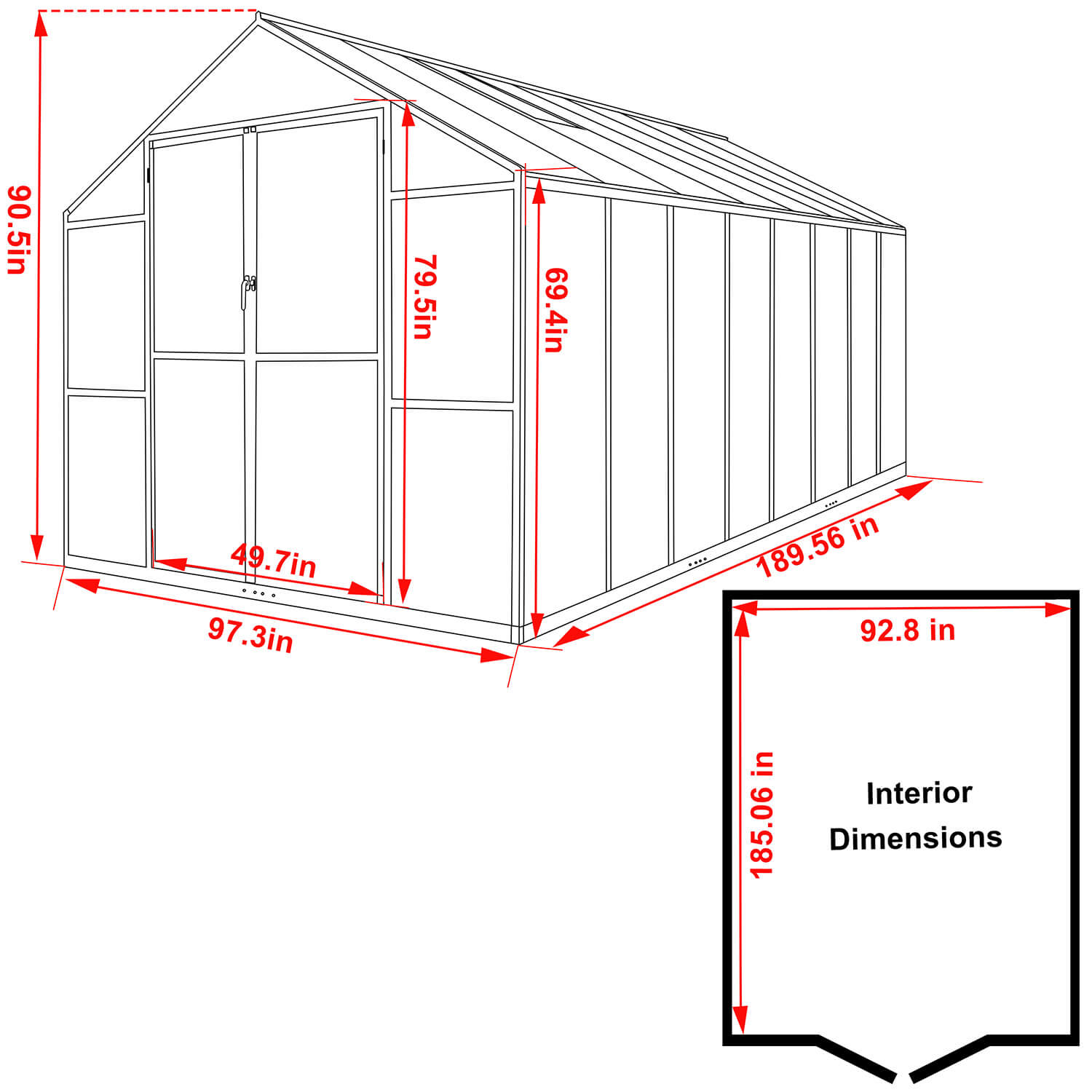 VEIKOUS Polycarbonate Greenhouse, Aluminium Greenhouse Kit – Veikous