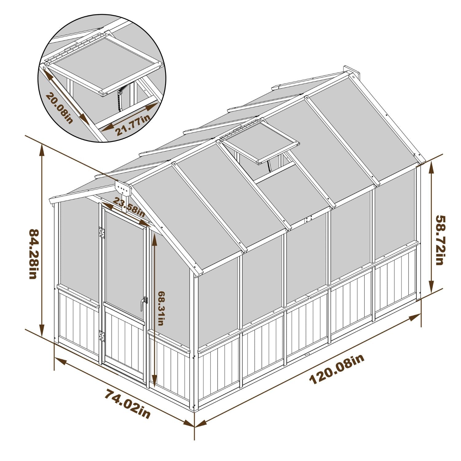 KohoSサイズ VEIKOUS Polycarbonate Greenhouse, Aluminium Greenhouse Kit – Veikous