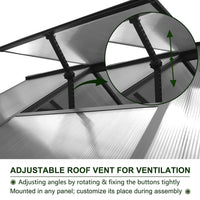 Veikous 8x10 FT Backyard Greenhouses, Walk in Greenhouse with Aluminum Frame, Polycarbonate Greenhouse Kits with Roof Vent