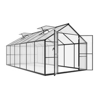 Veikous 8x10 FT Backyard Greenhouses, Walk in Greenhouse with Aluminum Frame, Polycarbonate Greenhouse Kits with Roof Vent
