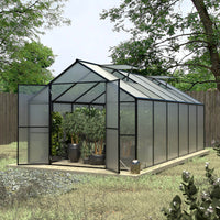 Veikous 8x10 FT Backyard Greenhouses, Walk in Greenhouse with Aluminum Frame, Polycarbonate Greenhouse Kits with Roof Vent