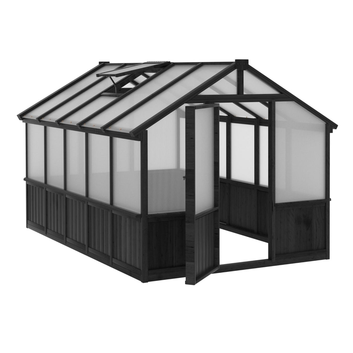Veikous Wooden Greenhouse, Black