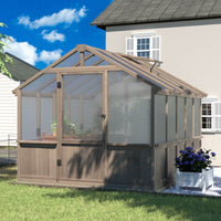 Wood frame greenhouse with multi-layer polycarbonate panels