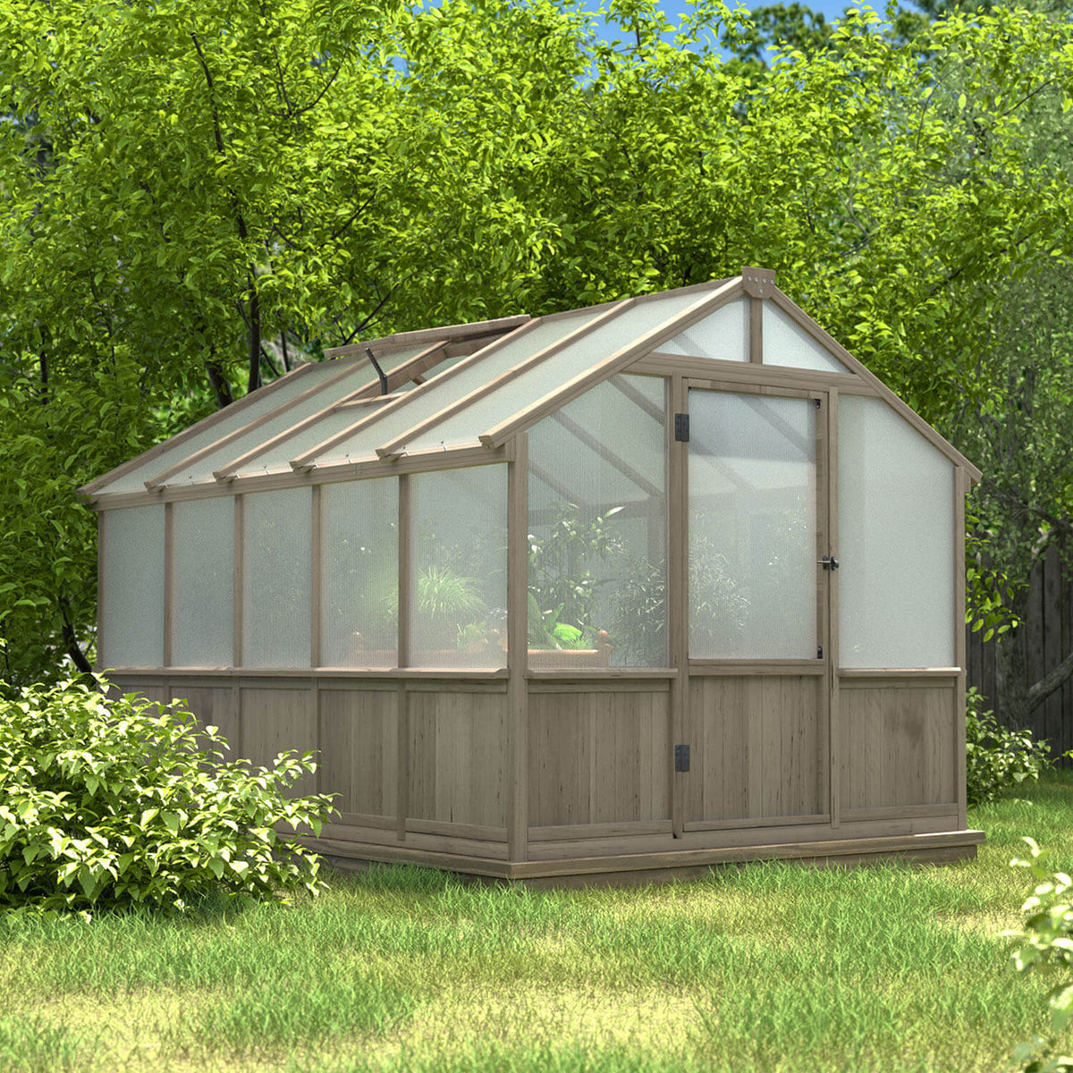 8'x10' Wood frame greenhouse with windows