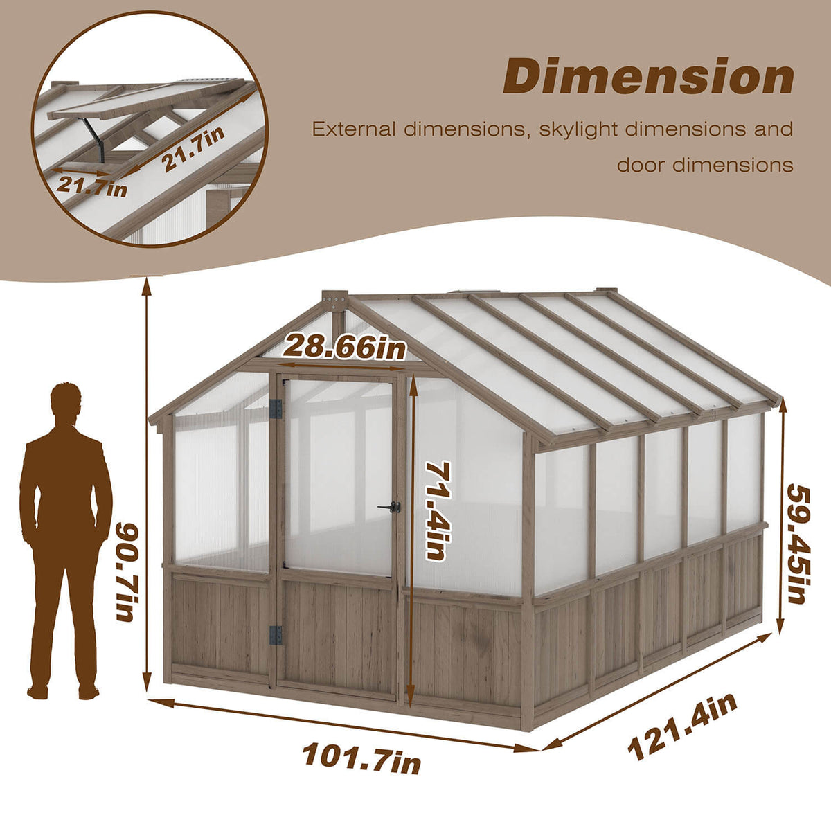 8'x10' Wood frame greenhouse