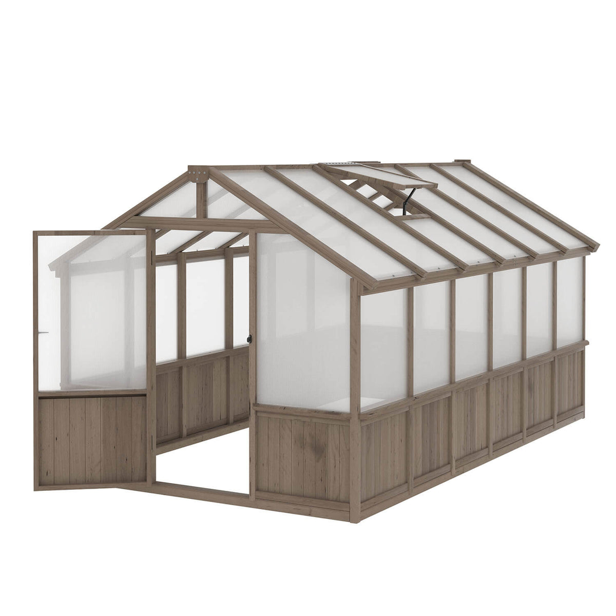 Greenhouse with wooden frame, 8×12
