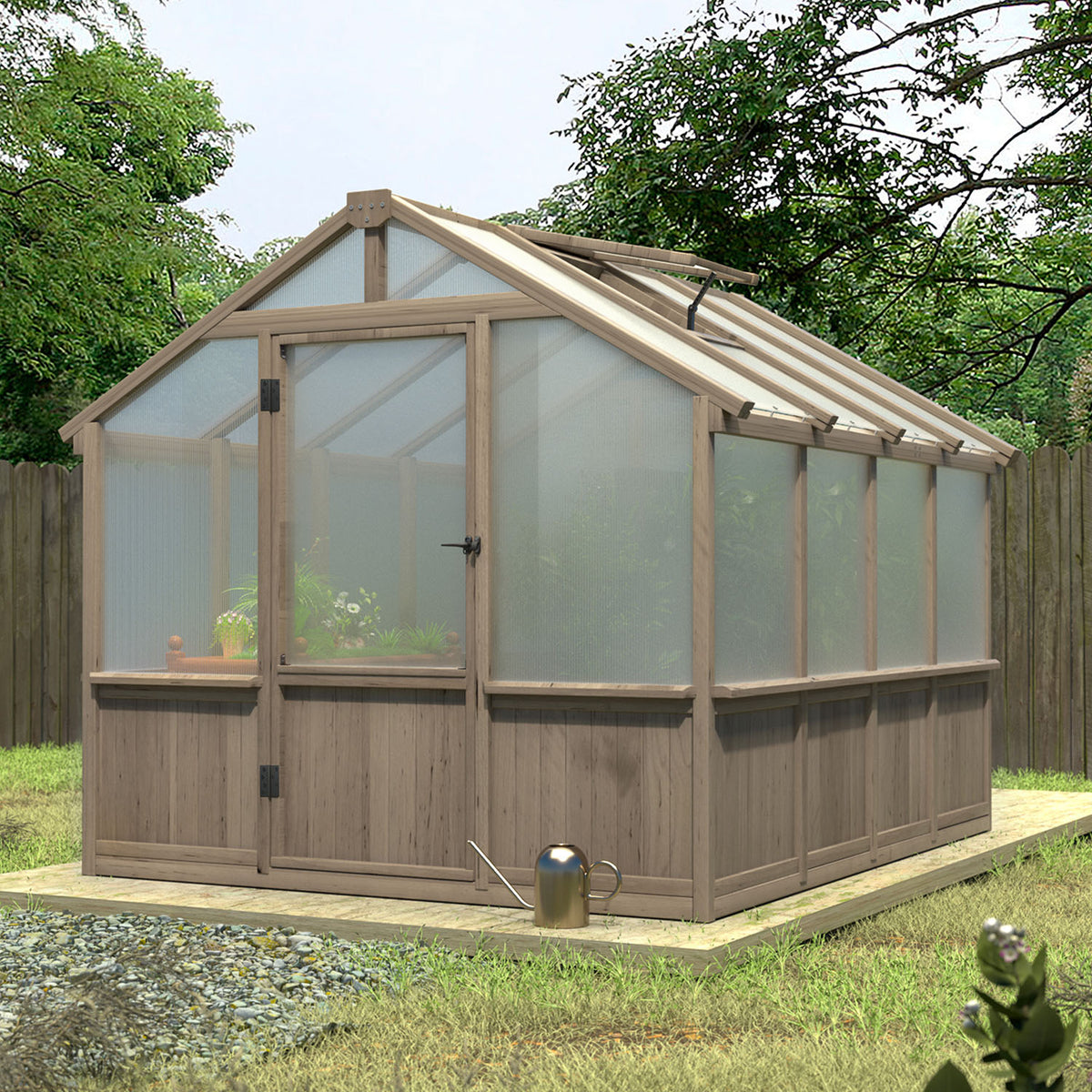 Wood Greenhouse with Vents