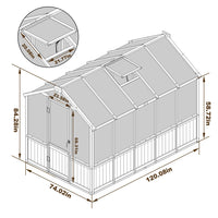 Veikous 6 x 10 Wooden Greenhouse