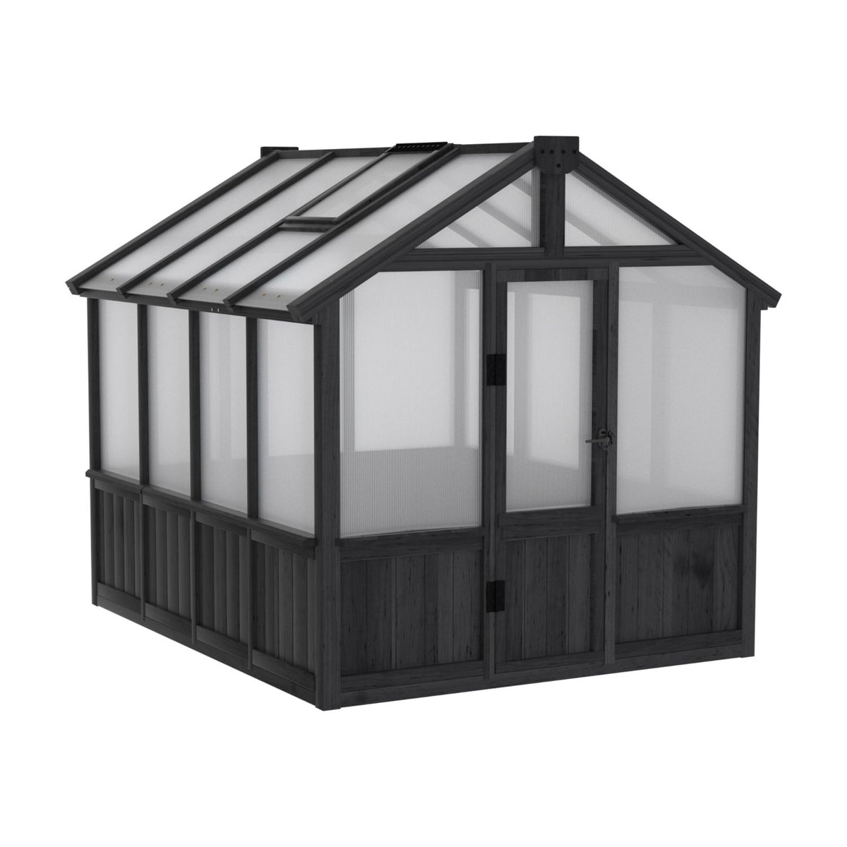 6 x 8 Wooden Greenhouse, Black
