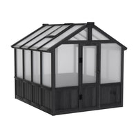 6 x 8 Wooden Greenhouse, Black