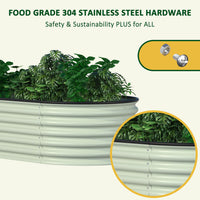 Veikous Metal Raised Garden Bed, 9-in-1 Modular Garden Beds for Vegetables Herbs and Flowers, Oval
