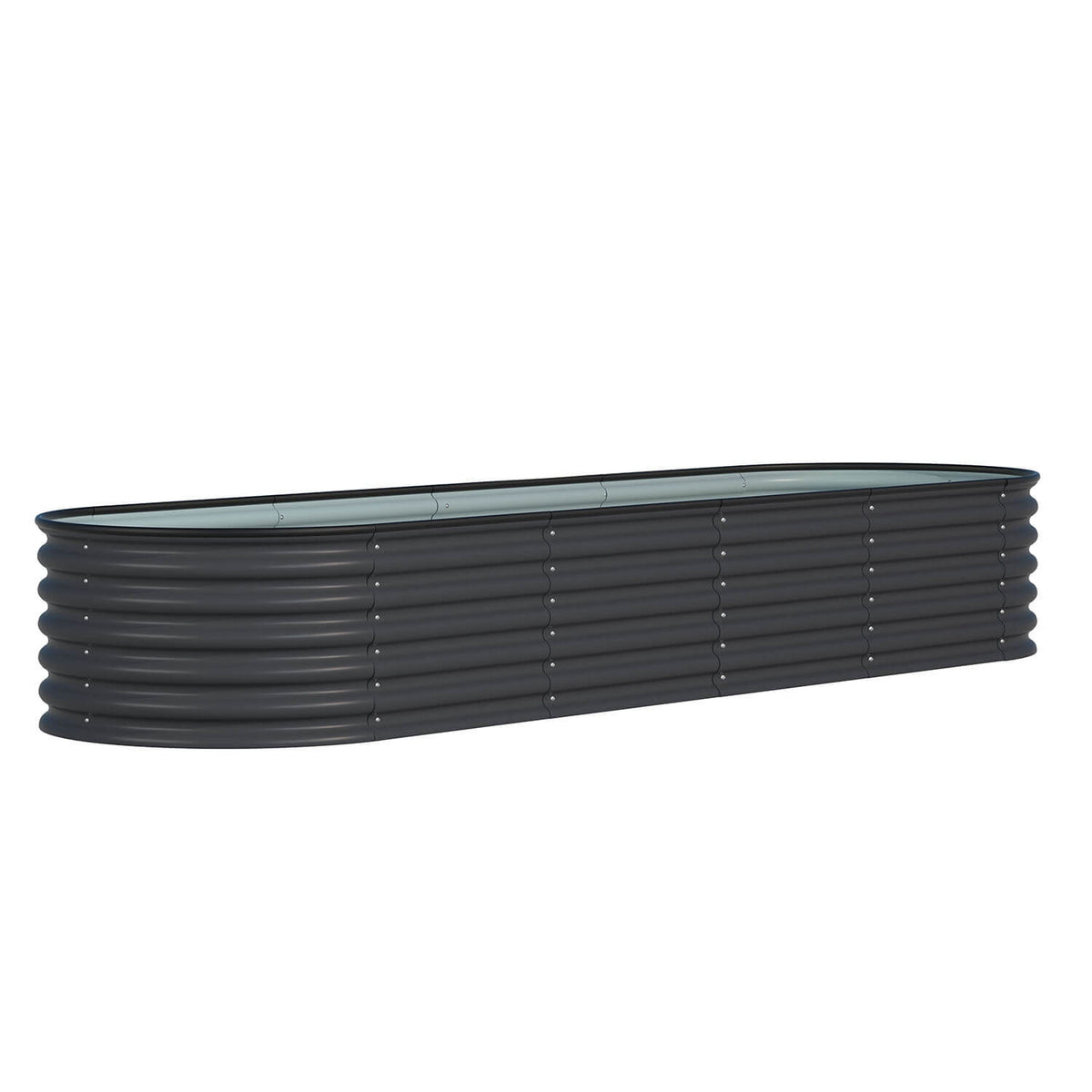 Veikous galvanized raised garden bed, 17" gray