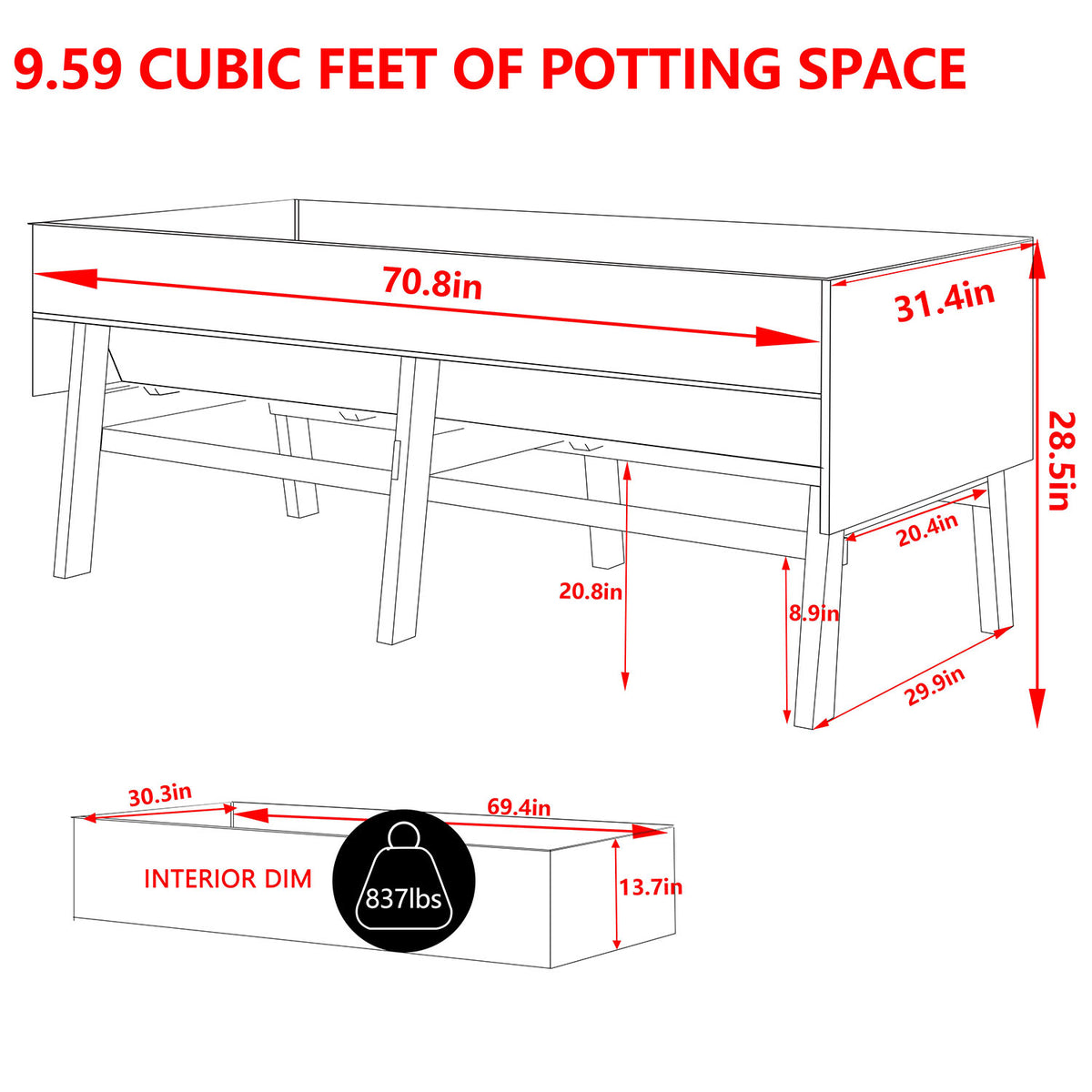 flower box with legs