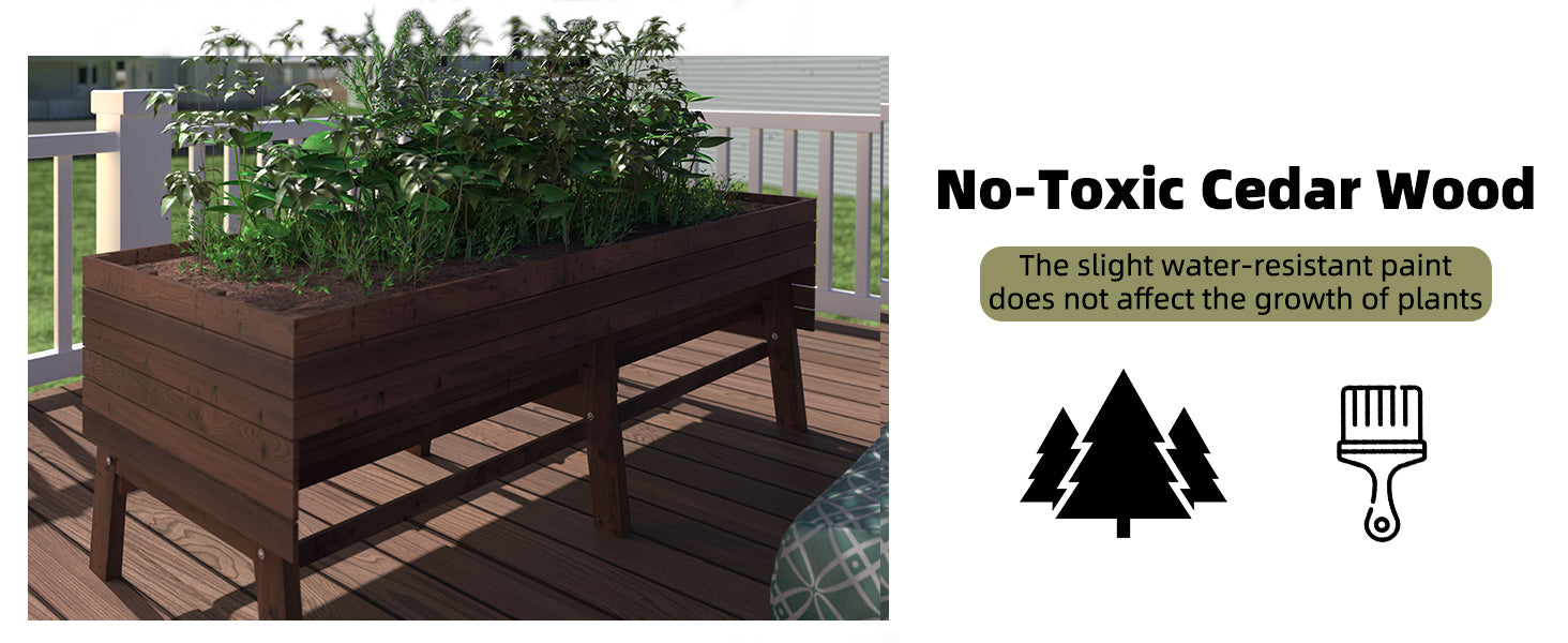 Cedar wood raised planter bed