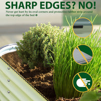 Metal raised garden bed with rubber strip