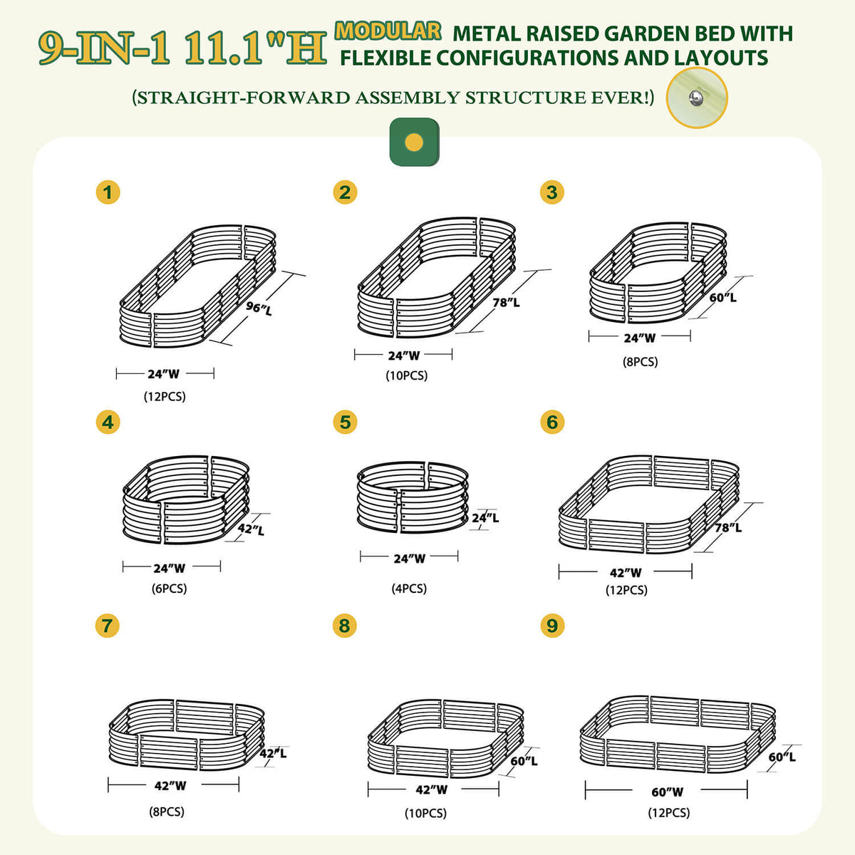 9 in 1 modular raised garden bed