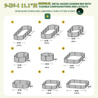 Flexible modular metal raised garden bed