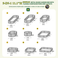 gray modular galvanized steel raised garden bed