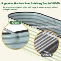 23.1 inch metal raised garden bed with support rod